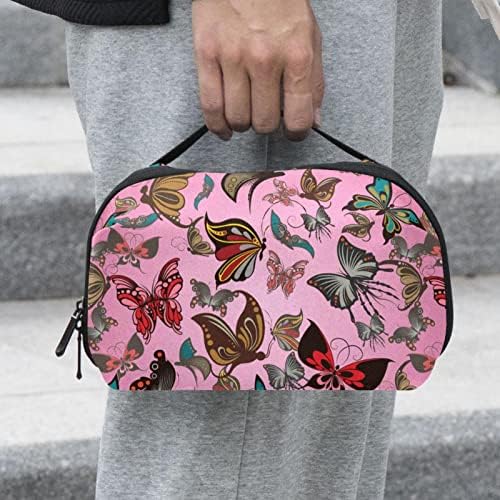 Ženske i djevojke leptir ružičasta torba za šminkanje prostrana kozmetička torba torbica torbica