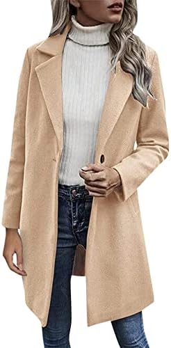 Ženska zimska jakna modna casual čvrsta džepa u boji labav kaput od vunenog rukava