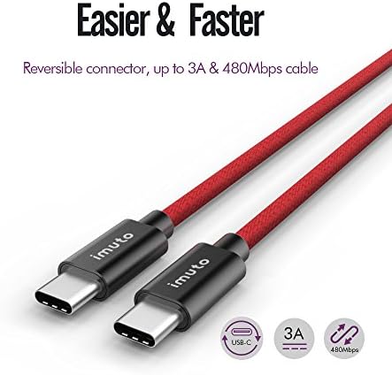 IMUTO 60W 3A USB kabel, PD QC 3.3FT USB-C u USB C kabl za punjenje podataka, pleteni jezgra Brzi punjač kompatibilan