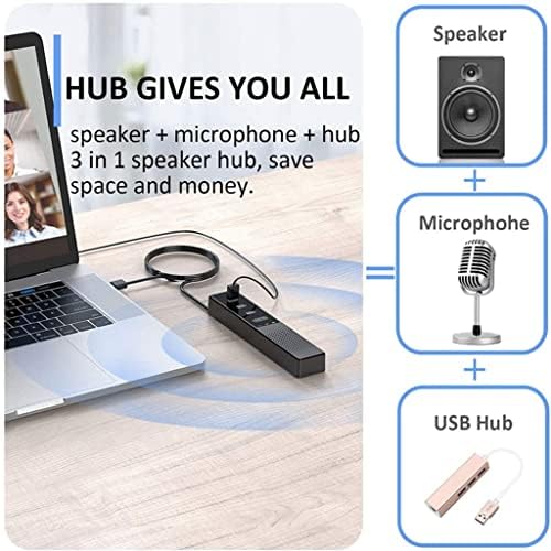CHUNYU 3 u 1 računarski zvučnici sa mikrofonom & amp; Hubs USB konferencijski zvučnik, PC Mic za Video konferenciju