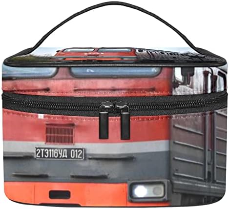 ECMRAD prijenosna torba za šminku retro željeznički željeznički staza Print veliki kapacitet sa patentnim