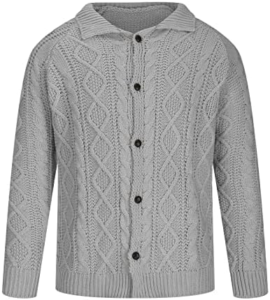 Muška jakna džemper s dugim rukavima spušta se ovratnik casual rebro Knit Cardigan dukseri