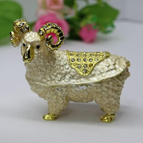 Fomiyes Nutcracker figure ovčji prsten kutija ukrasni šarkirani nakit trinketa ručna oslikana emajlirana