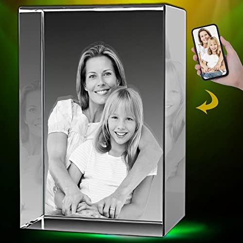 Puercha 3d gravirano Prilagođeno Crystal Photo rođendanski pokloni za žene Majčin dan personalizirani