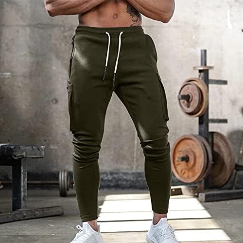 Miashui klizanje fitness muške multi-džepne sportske casual pantalone patentne hlače džepne muške hlače