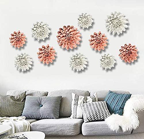 Alycaso Peony keramički cvjetni zidni dekor umjetni 3D cvjetni zid umjetnost za dnevni boravak