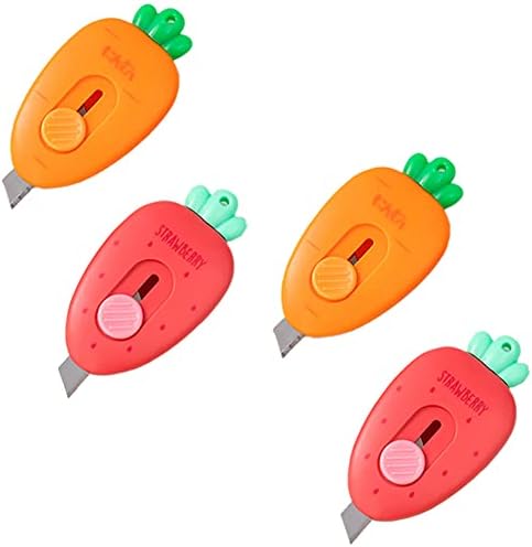 4kom Mini uvlačivi Pomoćni nož kutija rezač otvarač za pisma, slatki prenosivi noževi u obliku šargarepe
