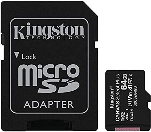 Kingston 64GB MicroSDXC platno Odaberite plus 100MB / s Pročitajte memorijsku karticu klase A1 10 UHS-I + adapter