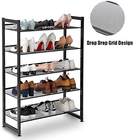 Whlmyh jednostavan stil stalak za cipele, metalni mrežični sloj metala ravna ili nagnuta kutija