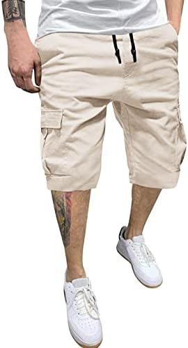 Tiezhimi Muške kratke hlače Elastični struk Ljetne kratke hlače Multi-džepni casual radne kratke