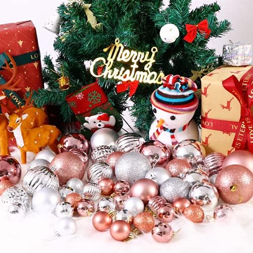 Božić Balls ukrasi, Božić Tree dekoracije, Shatterproof Božić Tree Balls, Božić Tree Hanging Balls za stranku, 34ct miješanih Baubles boji Božić Balls, 34ct)