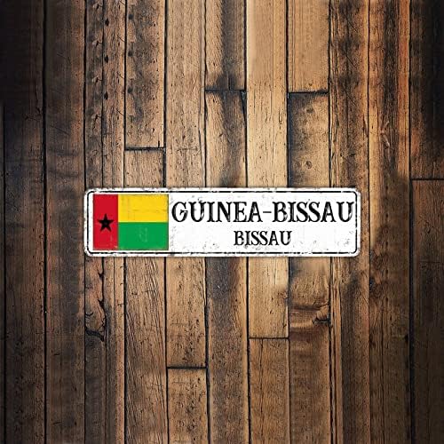 Gvineja Bissau zastava ulica personalizirana vaš grad kvalitet metal znak Gvineja Bissau Hometown