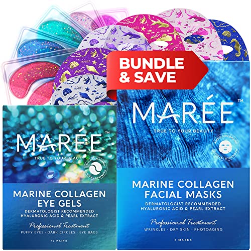 Make Pearl maske i maske za lice - Prirodni morski kolagen, hijaluronska kiselina Protivu za starenje za oči i